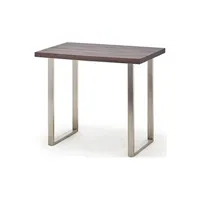 table haute pegane table haute en acier et chene tanner - longueur 120 x hauteur 107 x profondeur 80 cm --
