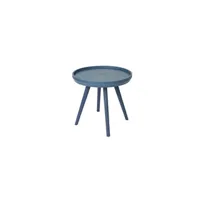 table de jardin jardideco table d'appoint extérieure ronde miami - bleu -