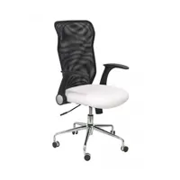 fauteuil de bureau piqueras y crespo chaise minaya similpiel blanc 4031spbl