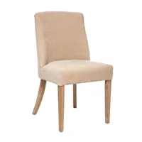 chaise pegane lot de 2 chaises de salle a manger en bois coloris beige lin - longueur 49,5 x profondeur 58,5 x hauteur 89,5 cm --