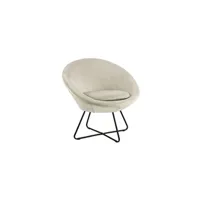 fauteuil de salon maison et styles fauteuil rond 82x71x81 cm en velours sable - arrow