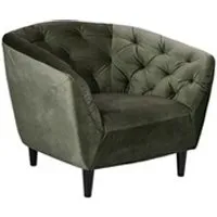 fauteuil de salon maison et styles fauteuil 97x84x78 cm en velours vert foncé - salma