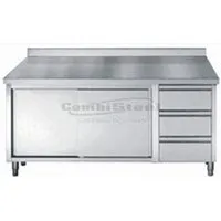 buffet combisteel meuble bas professionnel inox - avec tiroirs - gamme 700 - - 1800x700coulissante+tiroir