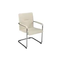 chaise visiteur et de réunion nowy styl fauteuil visiteur simili cuir rumba - ivoire -