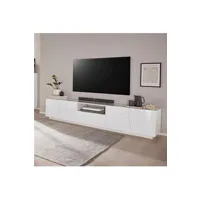 meubles tv ahd amazing home design meuble tv mural de salon moderne 220x43cm blanc brillant fergus
