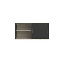 table haute pegane meuble haut coloris chêne kronberg / noir - longueur 120 x profondeur 39 x hauteur 60 cm