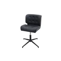 fauteuil de bureau mendler chaise de bureau hwc-h42, pivotante, réglable en hauteur similicuir vintage gris foncé, pied noir
