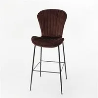chaise amadeus chaise de bar coquillage en velours bordeaux (lot de 2) - - rouge - tissu