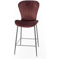 chaise amadeus chaise de bar coquillage bordeaux (lot de 2) - - marron - tissu