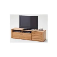 meubles tv pegane meuble tv coloris hêtre huilé avec 1 porte et 1 tiroir - longueur 179 x hauteur 50 x profondeur 51 cm