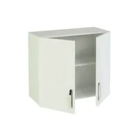 table haute pegane meuble haut de cuisine 2 portes coloris blanc - hauteur 70 x longueur 80 x profondeur 35 cm --