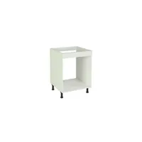 table haute pegane meuble bas de cuisine pour four coloris blanc - hauteur 85 x longueur 60 x profondeur 58 cm --