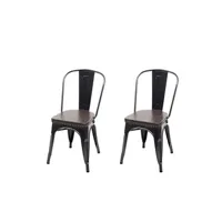 chaise mendler 2x chaise de salle à manger hwc-h10e métal similicuir chesterfield noir marron