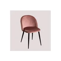 chaise sklum chaise de salle à manger en velours kana noir blush 78 cm