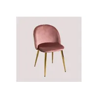 chaise sklum chaise de salle à manger en velours kana doré blush 78 cm