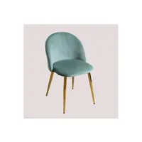 chaise sklum chaise de salle à manger en velours kana doré vert sapin 78 cm