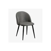 chaise sklum chaise de salle à manger kana noir gris foncé 78 cm