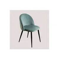 chaise sklum chaise de salle à manger en velours kana noir vert sapin 78 cm