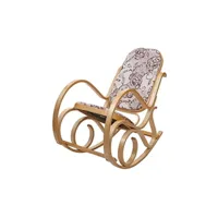 rocking chair mendler fauteuil à bascule m41 fauteuil tv bois massif tissu textile jacquard marron
