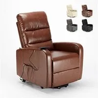 fauteuil de relaxation le roi du relax fauteuil électrique inclinable avec releveur et roulettes en similicuir elizabeth ii