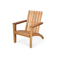 chaise de jardin giantex chaise d'extérieure en bois d'acacia naturel 69cm x 73cm x 85cmdesign adirondack résistant aux intempéries charge 160kg