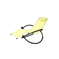 chaise longue - transat giantex chaise longue à bascule pliante portable vert avec coussin,repose-tête amovible,porte-gobelet pour camping, pêche