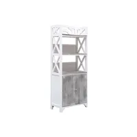 armoire de bureau vidaxl armoire de salle de bain blanc et gris 46x24x116 cm paulownia