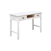 table d'appoint vidaxl table console blanc antique 110 x 45 x 76 cm bois