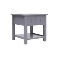 table de chevet vidaxl table d'appoint gris 40x40x40 cm bois de paulownia