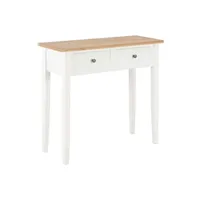 table d'appoint vidaxl table de console et coiffeuse blanc 79x30x74 cm bois