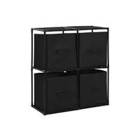 armoire de bureau vidaxl armoire de rangement avec 4 paniers tissu noir 63x30x71cm acier