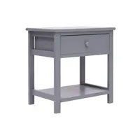 table de chevet vidaxl table de chevet gris 40x29x42 cm bois de paulownia