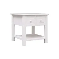 table de chevet vidaxl table d'appoint blanc 40x40x40 cm bois de paulownia