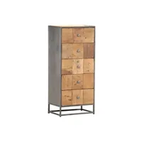 commode vidaxl armoire à tiroirs 45 x 30 x 100 cm bois de récupération massif