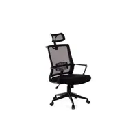 fauteuil de bureau sklum chaise de bureau avec roulettes et appui-tête teill black noir 117,5 - 125 cm