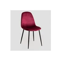 chaise sklum chaise de salle à manger en velours glamm noir rouge bordeaux 86 cm