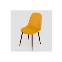 chaise sklum chaise de salle à manger en velours glamm noir moutarde 86 cm