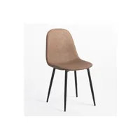chaise sklum pack 2 chaises de salle à manger en similicuir glamm noir gris taupe 86 cm