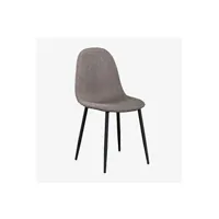 chaise sklum pack 2 chaises de salle à manger glamm noir gris taupe 86 cm