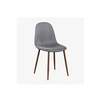 chaise sklum pack 2 chaises de salle à manger glamm bois foncé gris clair 86 cm