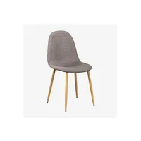 chaise sklum pack 2 chaises de salle à manger glamm bois naturel gris taupe 86 cm