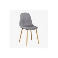 chaise sklum pack 4 chaises de salle à manger glamm bois naturel gris clair 86 cm