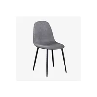 chaise sklum pack 4 chaises de salle à manger glamm noir gris clair 86 cm