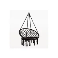 hamac extérieur sklum fauteuil suspendu de jardin bahli noir 113 cm