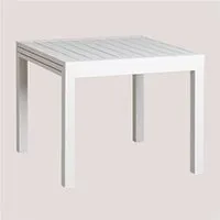 table de jardin sklum table de jardin extensible rectangulaire en aluminium (90-180x90 cm) starmi blanc
