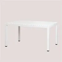 table de jardin sklum table de jardin rectangulaire en aluminium (140x100 cm) marti blanc