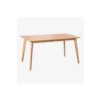 table à manger sklum table de salle à manger rectangulaire en bois (150x90 cm) kerhen bois naturel 75 cm