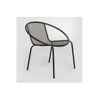 fauteuil de jardin sklum lot de 2 fauteuils de jardin empilables dylha noir 71 cm