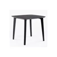 table de jardin sklum table de jardin carrée en polyéthylène (85x85 cm) tina noir