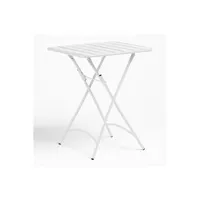 table de jardin sklum table de jardin pliante carrée en acier (60x60 cm) janti blanc 73 cm